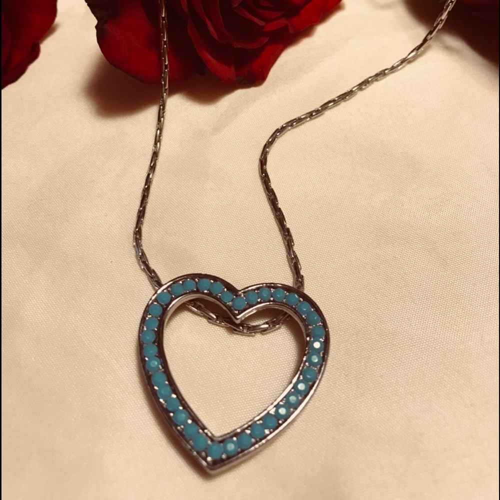 🔆 Heart & gemstones pendant necklace